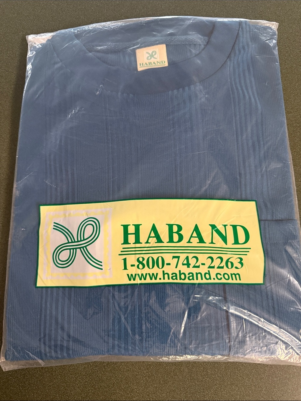 Haband Blue Ribbed Crewneck Knit Top